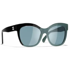 Chanel - Butterfly Sunglasses - Black Green Blue - Chanel Eyewear - Avvenice