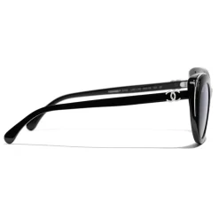 Chanel - Cat Eye Sunglasses - Black Silver Gray - Chanel Eyewear - Avvenice