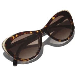 Chanel - Cat Eye Sunglasses - Dark Tortoise Brown - Chanel Eyewear - Avvenice