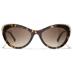 Chanel - Cat Eye Sunglasses - Dark Tortoise Brown - Chanel Eyewear - Avvenice