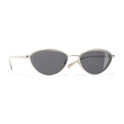 Chanel - Cat Eye Sunglasses - Gold Gray - Chanel Eyewear - Avvenice