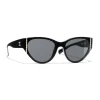 Chanel - Cat Eye Sunglasses - Black Gray - Chanel Eyewear - Avvenice