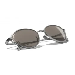 Chanel - Cat Eye Sunglasses - Dark Silver Brown - Chanel Eyewear - Avvenice