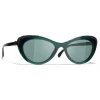 Chanel - Cat Eye Sunglasses - Green - Chanel Eyewear - Avvenice