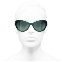 Chanel - Cat Eye Sunglasses - Green - Chanel Eyewear - Avvenice