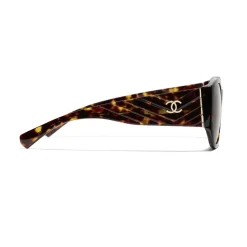 Chanel - Oval Sunglasses - Dark Tortoise Brown - Chanel Eyewear - Avvenice