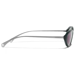 Chanel - Oval Sunglasses - Dark Green - Chanel Eyewear - Avvenice
