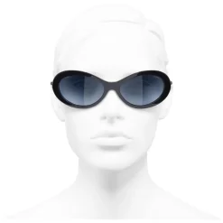 Chanel - Oval Sunglasses - Dark Blue - Chanel Eyewear - Avvenice