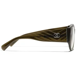 Chanel - Oval Sunglasses - Khaki Transparent - Chanel Eyewear - Avvenice