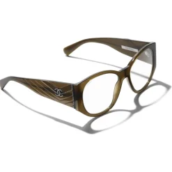 Chanel - Oval Sunglasses - Khaki Transparent - Chanel Eyewear - Avvenice