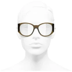 Chanel - Oval Sunglasses - Khaki Transparent - Chanel Eyewear - Avvenice