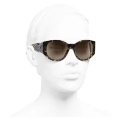Chanel - Oval Sunglasses - Green Tortoise Brown - Chanel Eyewear - Avvenice