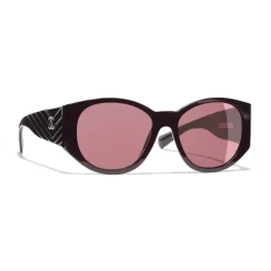 Chanel - Oval Sunglasses - Burgundy - Chanel Eyewear - Avvenice