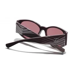 Chanel - Oval Sunglasses - Burgundy - Chanel Eyewear - Avvenice