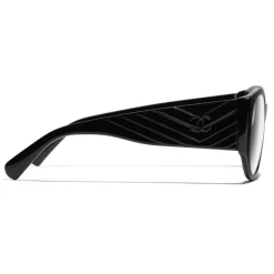 Chanel - Oval Sunglasses - Black Transparent - Chanel Eyewear - Avvenice