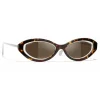 Chanel - Oval Sunglasses - Dark Tortoise Brown - Chanel Eyewear - Avvenice