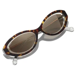 Chanel - Oval Sunglasses - Dark Tortoise Brown - Chanel Eyewear - Avvenice