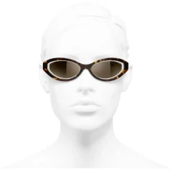 Chanel - Oval Sunglasses - Dark Tortoise Brown - Chanel Eyewear - Avvenice