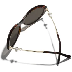 Chanel - Oval Sunglasses - Dark Tortoise Brown - Chanel Eyewear - Avvenice