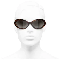 Chanel - Oval Sunglasses - Dark Tortoise Brown - Chanel Eyewear - Avvenice