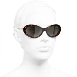 Chanel - Oval Sunglasses - Dark Tortoise Brown - Chanel Eyewear - Avvenice