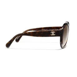 Chanel - Oval Sunglasses - Dark Tortoise Brown - Chanel Eyewear - Avvenice