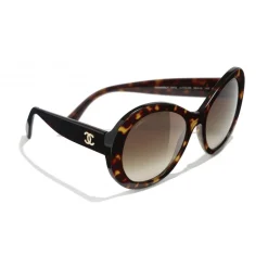 Chanel - Oval Sunglasses - Dark Tortoise Brown - Chanel Eyewear - Avvenice