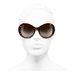 Chanel - Oval Sunglasses - Dark Tortoise Brown - Chanel Eyewear - Avvenice