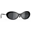 Chanel - Oval Sunglasses - Black Gray - Chanel Eyewear - Avvenice