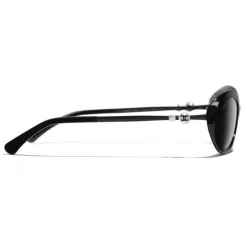 Chanel - Oval Sunglasses - Black Gray - Chanel Eyewear - Avvenice
