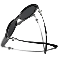 Chanel - Oval Sunglasses - Black Gray - Chanel Eyewear - Avvenice