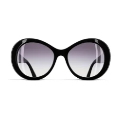 Chanel - Oval Sunglasses - Black Gray - Chanel Eyewear - Avvenice