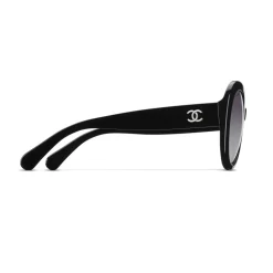 Chanel - Oval Sunglasses - Black Gray - Chanel Eyewear - Avvenice