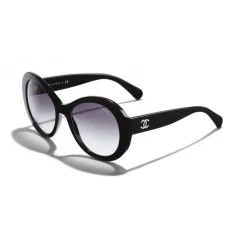 Chanel - Oval Sunglasses - Black Gray - Chanel Eyewear - Avvenice