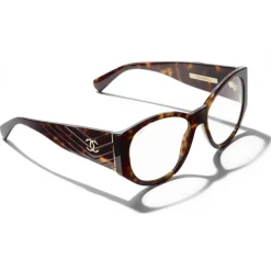 Chanel - Oval Sunglasses - Dark Tortoise Transparent - Chanel Eyewear - Avvenice