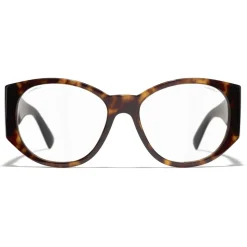 Chanel - Oval Sunglasses - Dark Tortoise Transparent - Chanel Eyewear - Avvenice