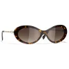 Chanel - Oval Sunglasses - Dark Tortoise Brown - Chanel Eyewear - Avvenice