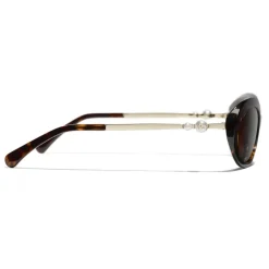 Chanel - Oval Sunglasses - Dark Tortoise Brown - Chanel Eyewear - Avvenice