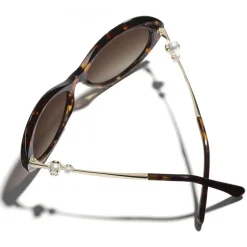 Chanel - Oval Sunglasses - Dark Tortoise Brown - Chanel Eyewear - Avvenice