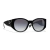 Chanel - Oval Sunglasses - Black Gray - Chanel Eyewear - Avvenice
