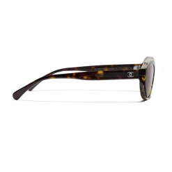 Chanel - Oval Sunglasses - Dark Tortoise Brown - Chanel Eyewear - Avvenice