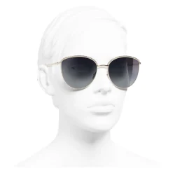 Chanel - Pantos Sunglasses - Gold Gray Gradient - Chanel Eyewear - Avvenice