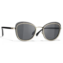 Chanel - Pantos Sunglasses - Black Gold Gray - Chanel Eyewear - Avvenice