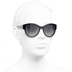 Chanel - Pantos Sunglasses - Black Grey - Chanel Eyewear - Avvenice