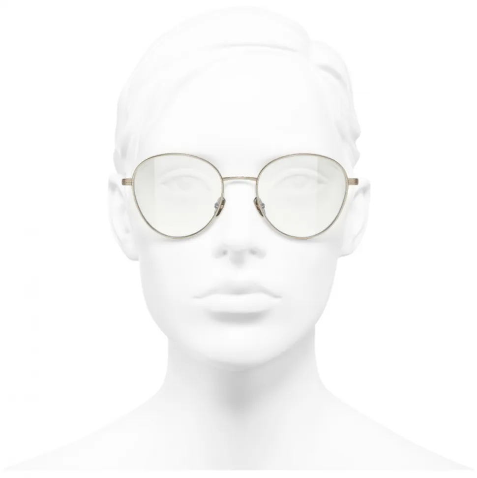 Chanel - Pantos Sunglasses - Gold Transparent - Chanel Eyewear - Avvenice