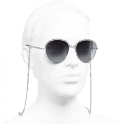 Chanel - Pantos Sunglasses - Silver Gray - Chanel Eyewear - Avvenice