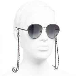 Chanel - Pantos Sunglasses - Silver Gray - Chanel Eyewear - Avvenice