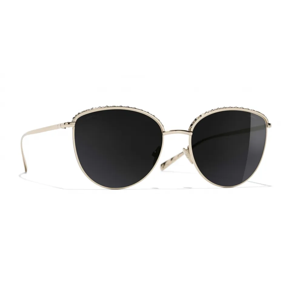 Chanel - Pantos Sunglasses - Gold Gray - Chanel Eyewear - Avvenice