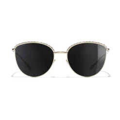 Chanel - Pantos Sunglasses - Gold Gray - Chanel Eyewear - Avvenice