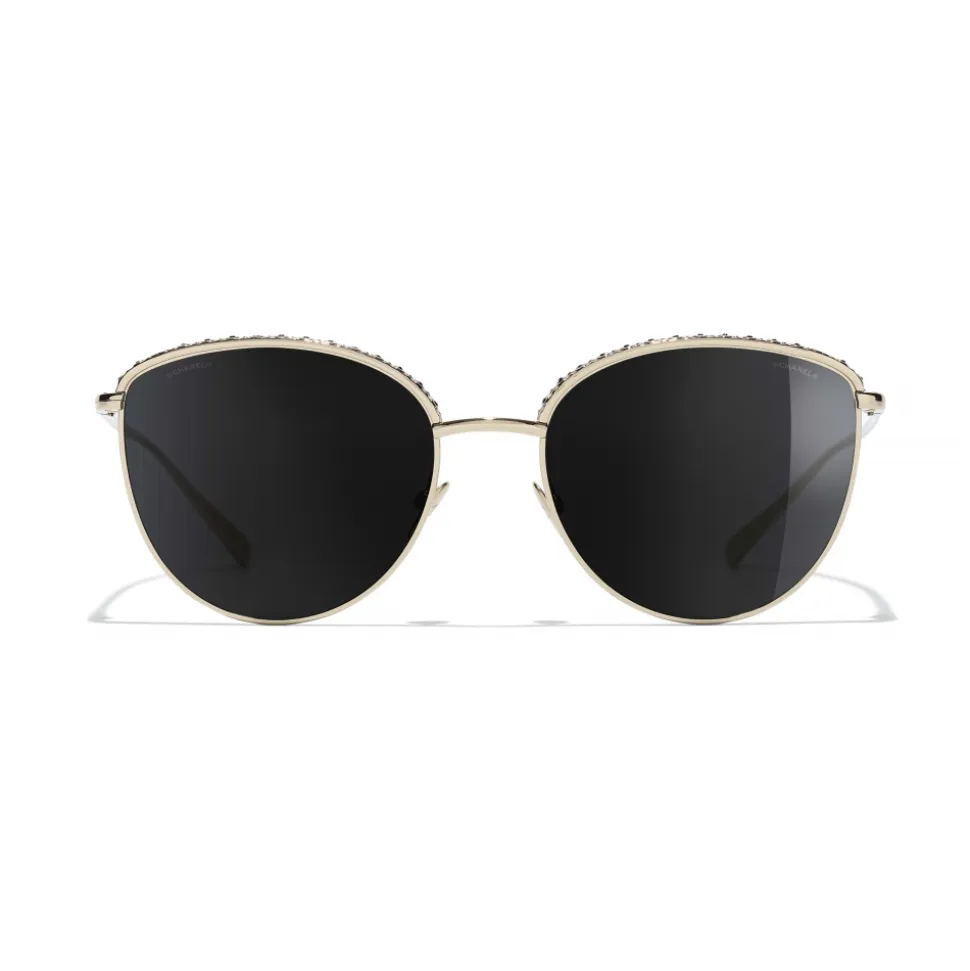 Chanel - Pantos Sunglasses - Gold Gray - Chanel Eyewear - Avvenice